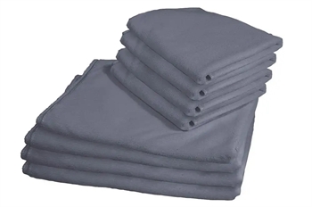 Billede af Microfiber håndklæder - Antracitgrå/Blå - pakke med 8 stk - Letvægts håndklæder